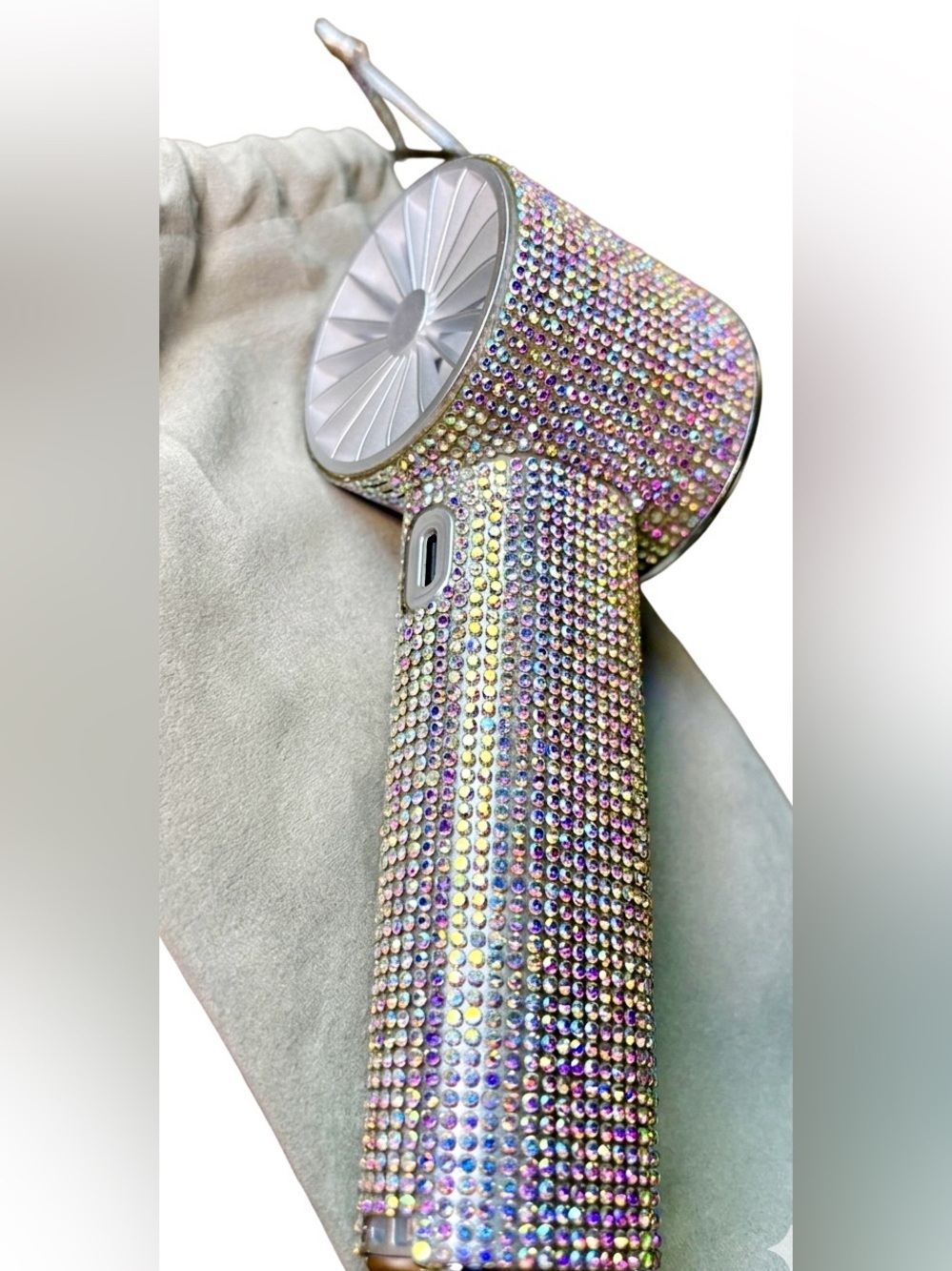 Bling Rhinestone Rechargeable Handheld Fan – NIB - Picture 5 of 10